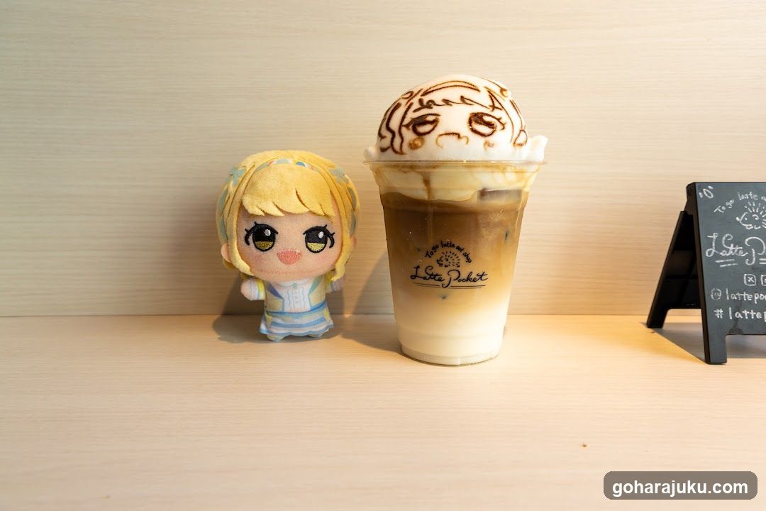 Character Merchandise and Latte Display