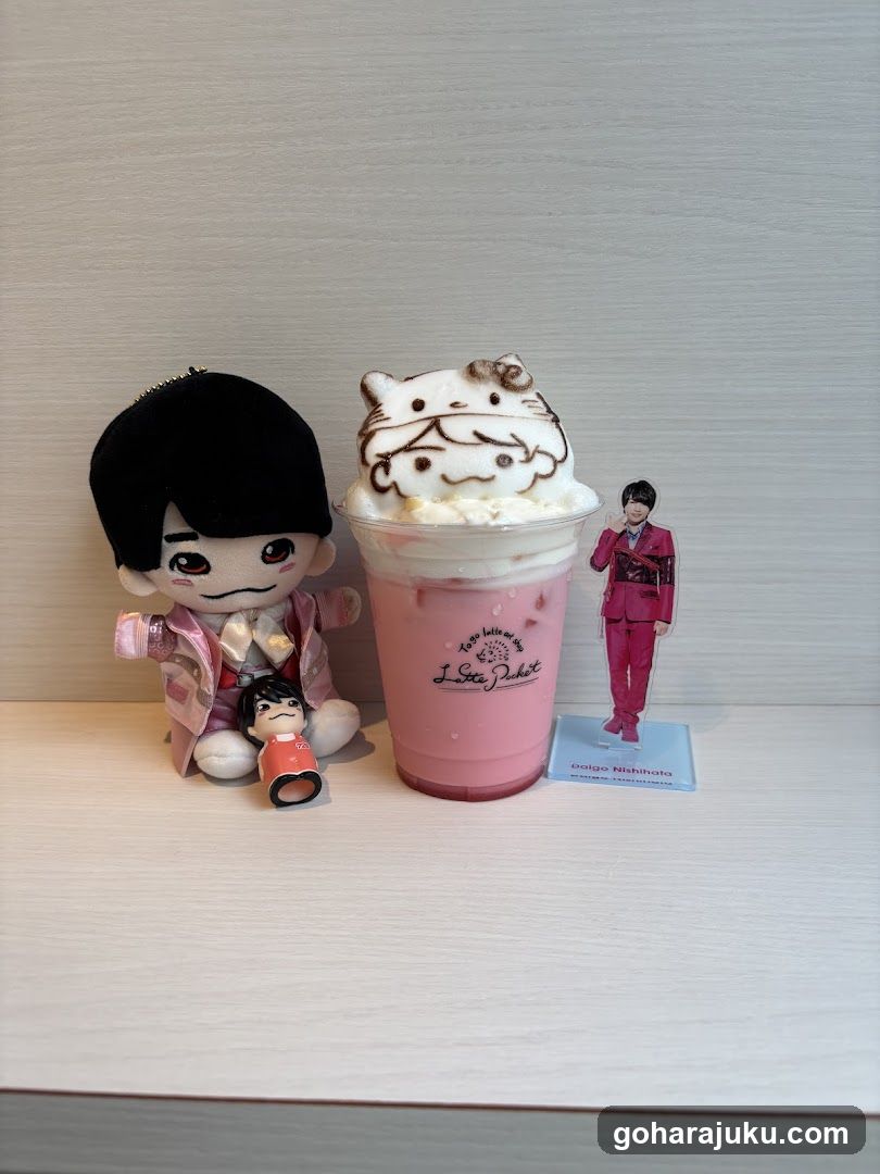 Idea Peach Drink Display with Merchandise