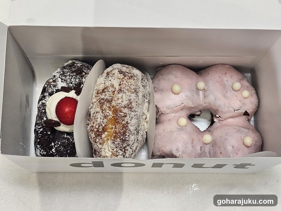 Donut Box with Three Pastries