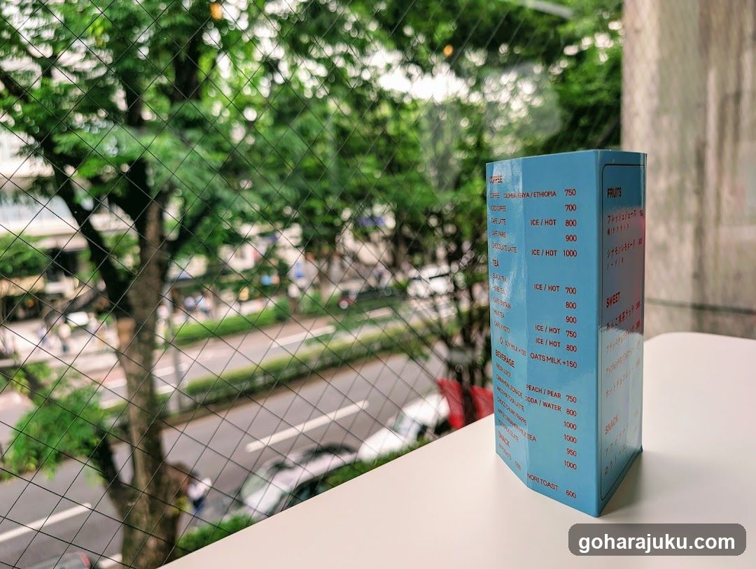 Blue Menu Card on Table