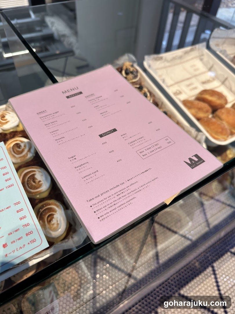 Pink Menu Board in Bakery Display Case