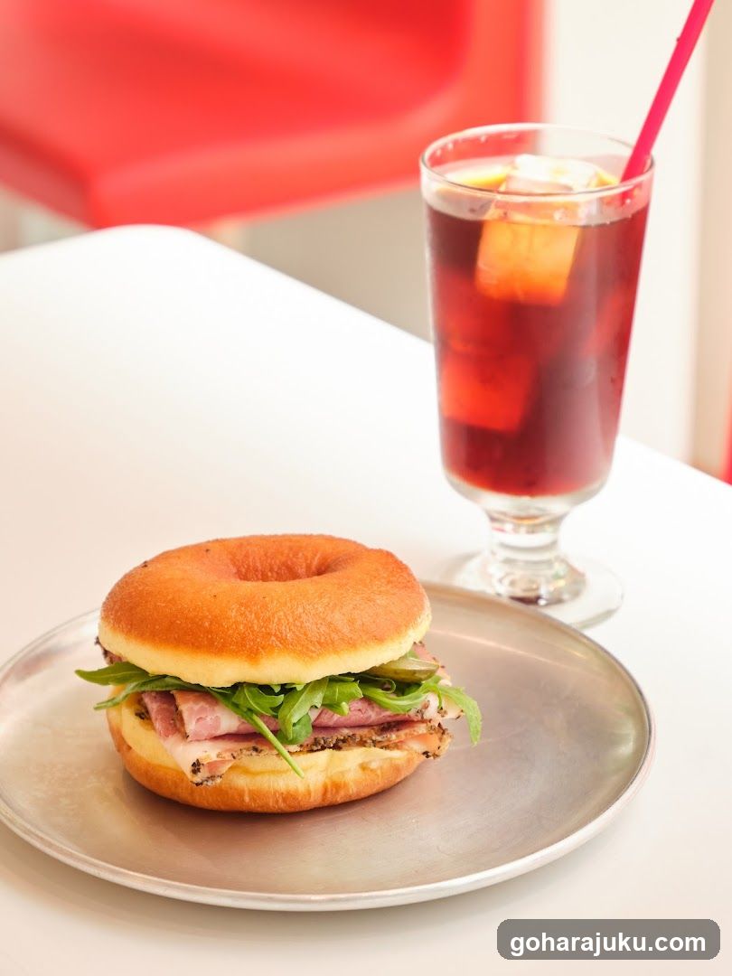 Bagel Sandwich with Drink