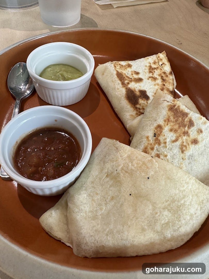 Quesadilla with Salsa and Guacamole