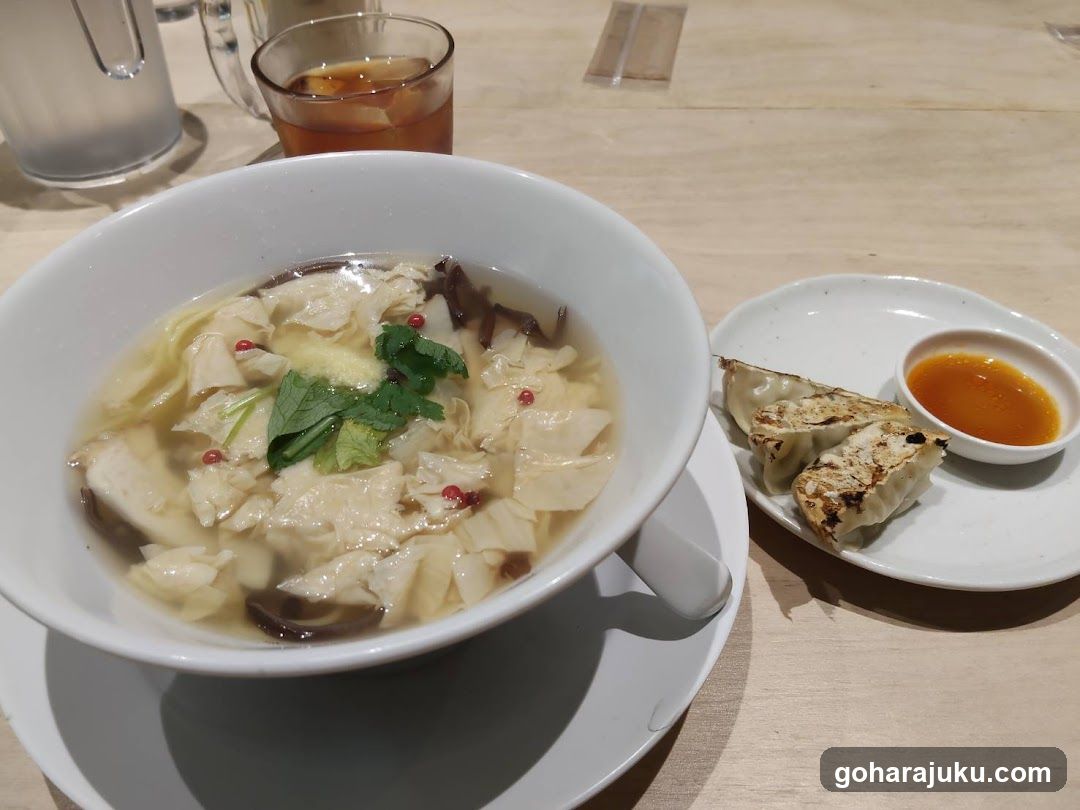 Dumpling Soup with Side Dipping Sauce