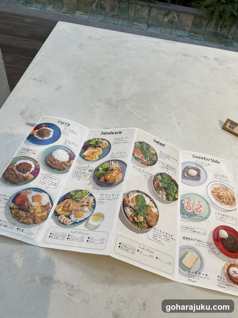 Menu on Table