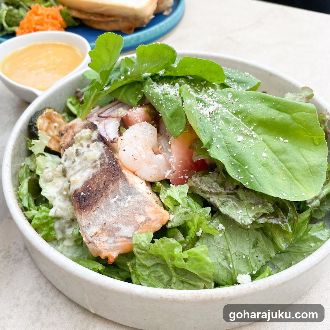 Salmon and Shrimp Salad Bowl