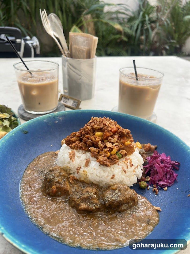 Curry Rice with Iced Coffee