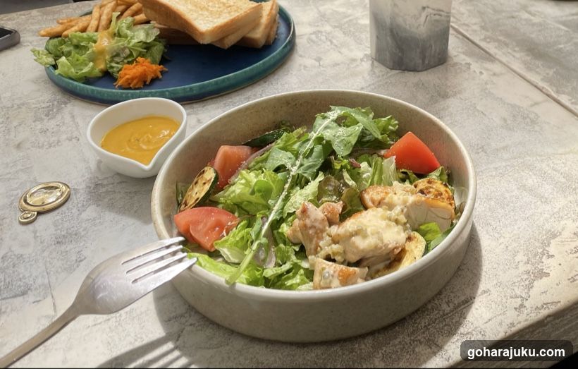 Salad and Toast Meal