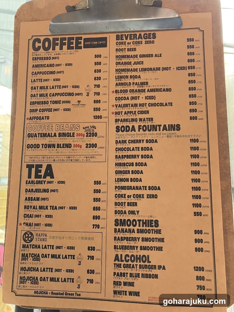 Coffee Shop Menu