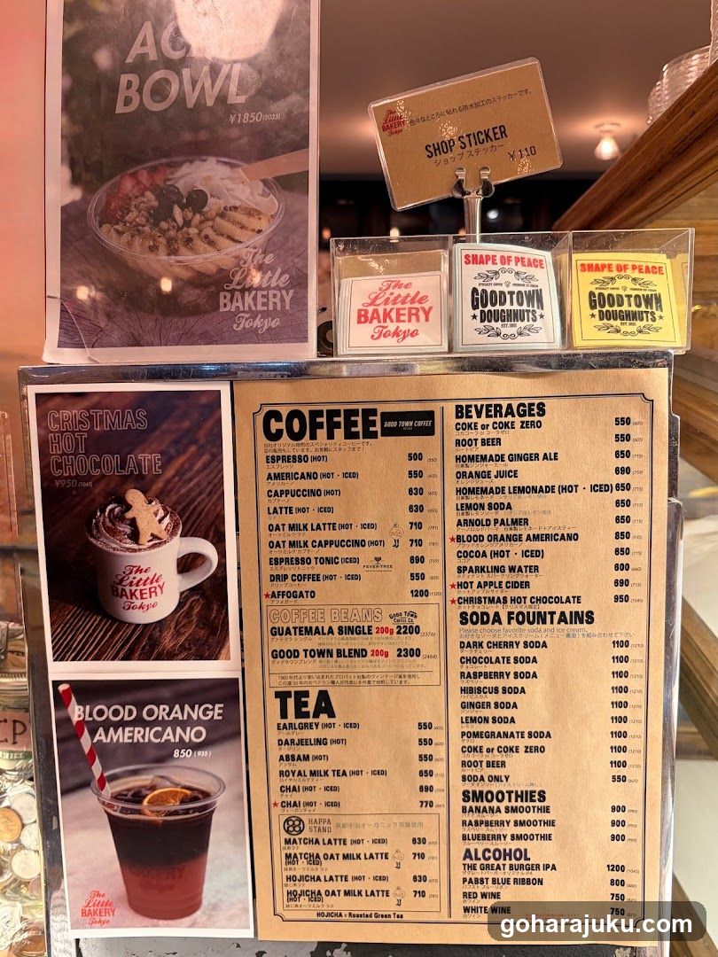 The Little Bakery Tokyo Menu Display
