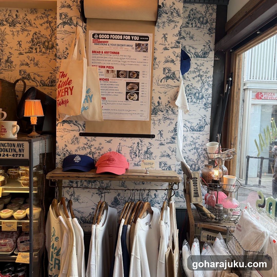 Interior of a shop with merchandise and menu board