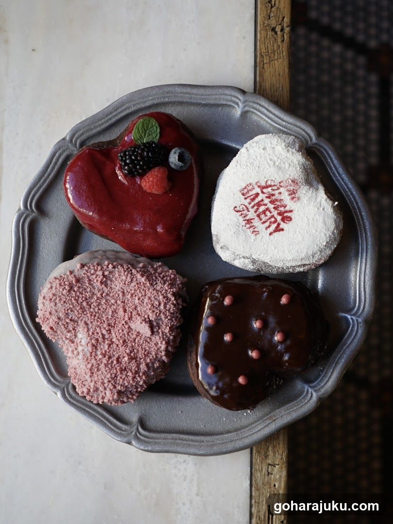 Heart Shaped Pastries on a Grey Plate