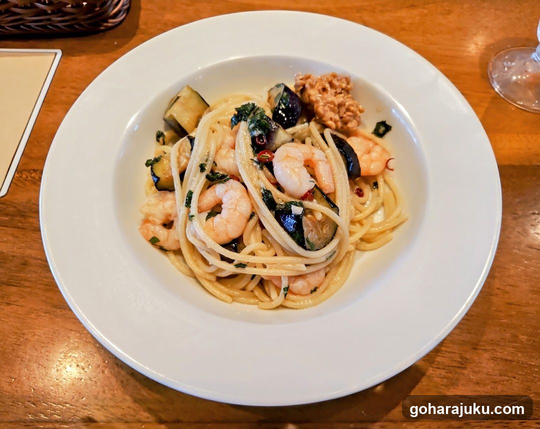 Shrimp and Eggplant Pasta