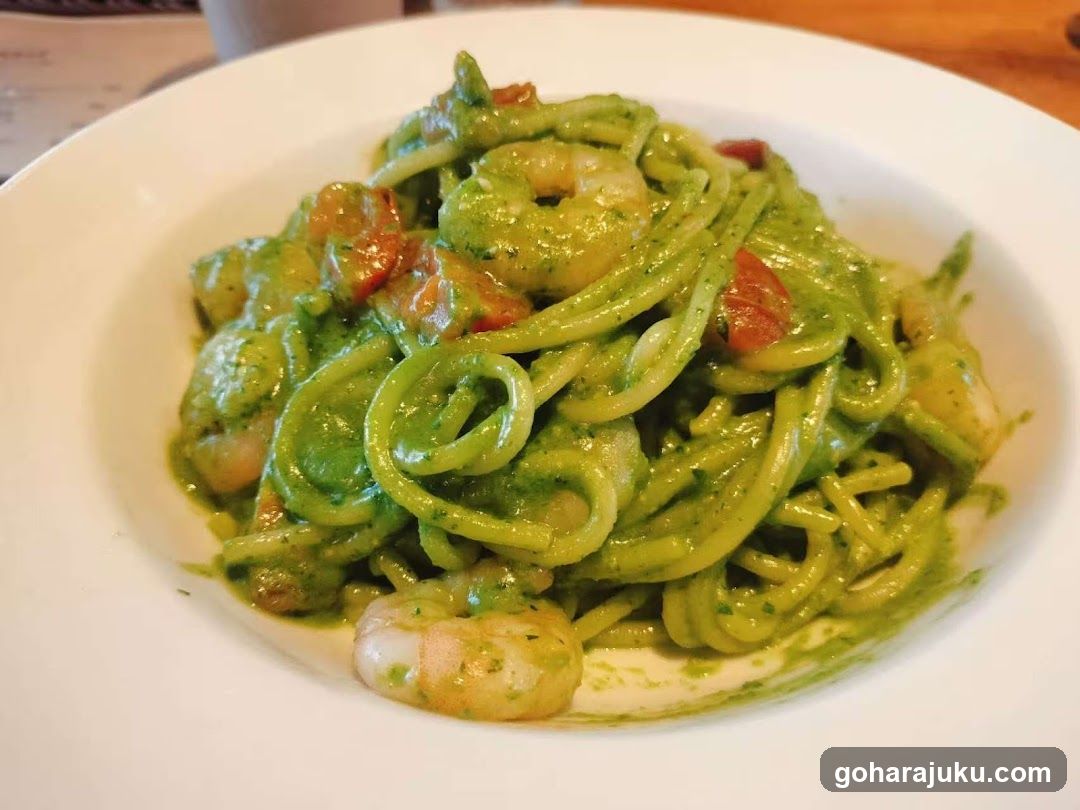 Pasta with Pesto and Shrimp
