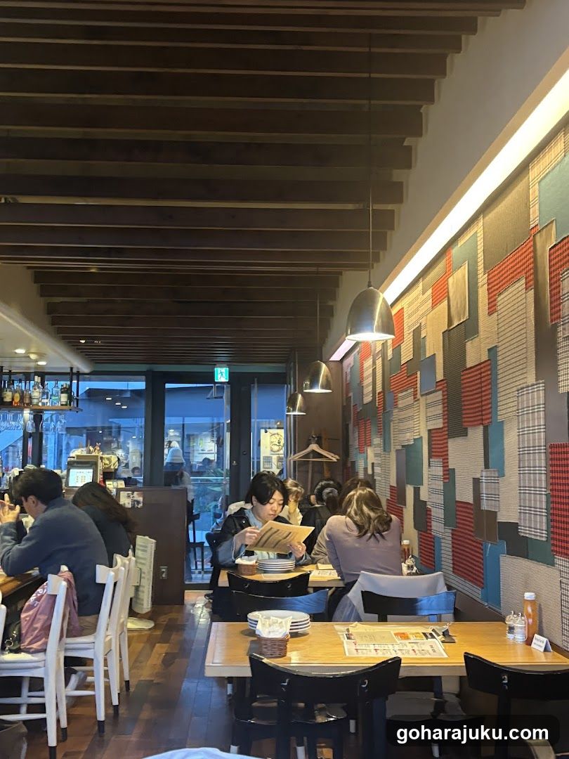 Restaurant Interior with Patterned Wall