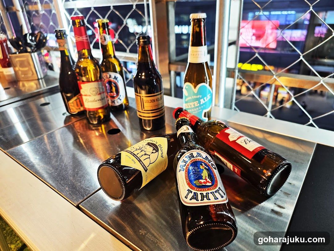 Beer Bottles on Metal Counter