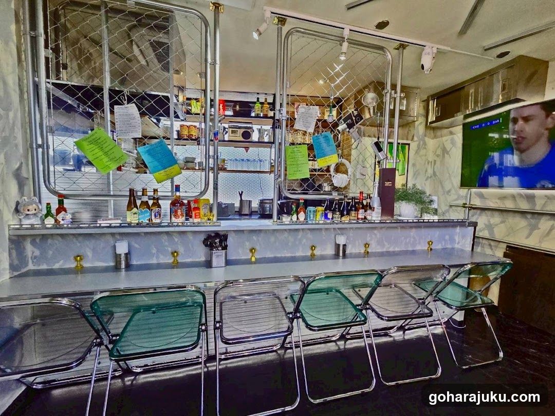 Bar Interior with TV and Bar Counter
