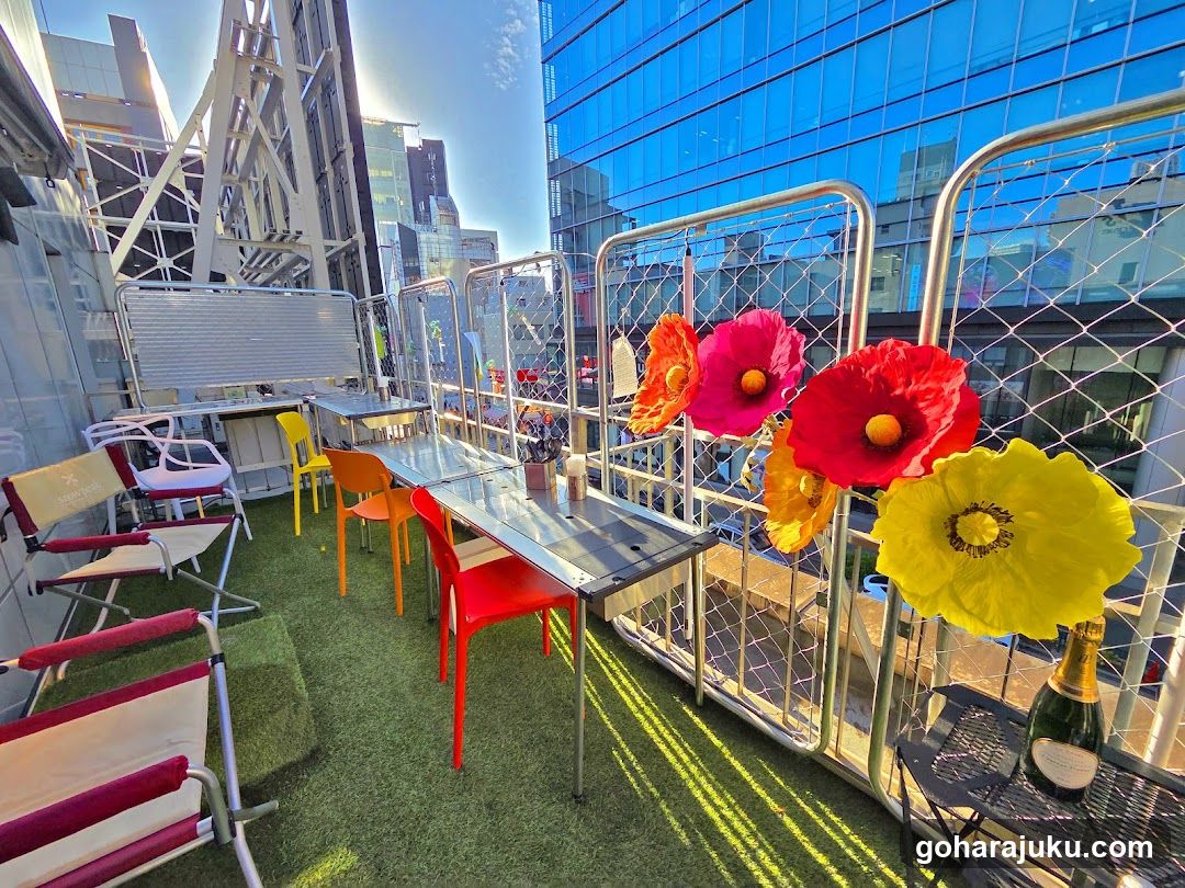 Rooftop Terrace with Decorative Flowers