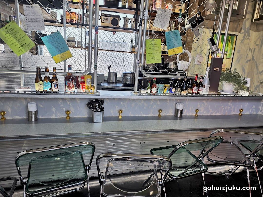 Bar Interior with Menu Flyers