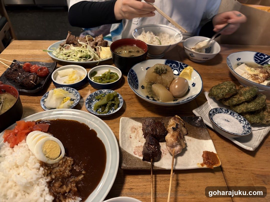 Japanese Restaurant Meal Spread