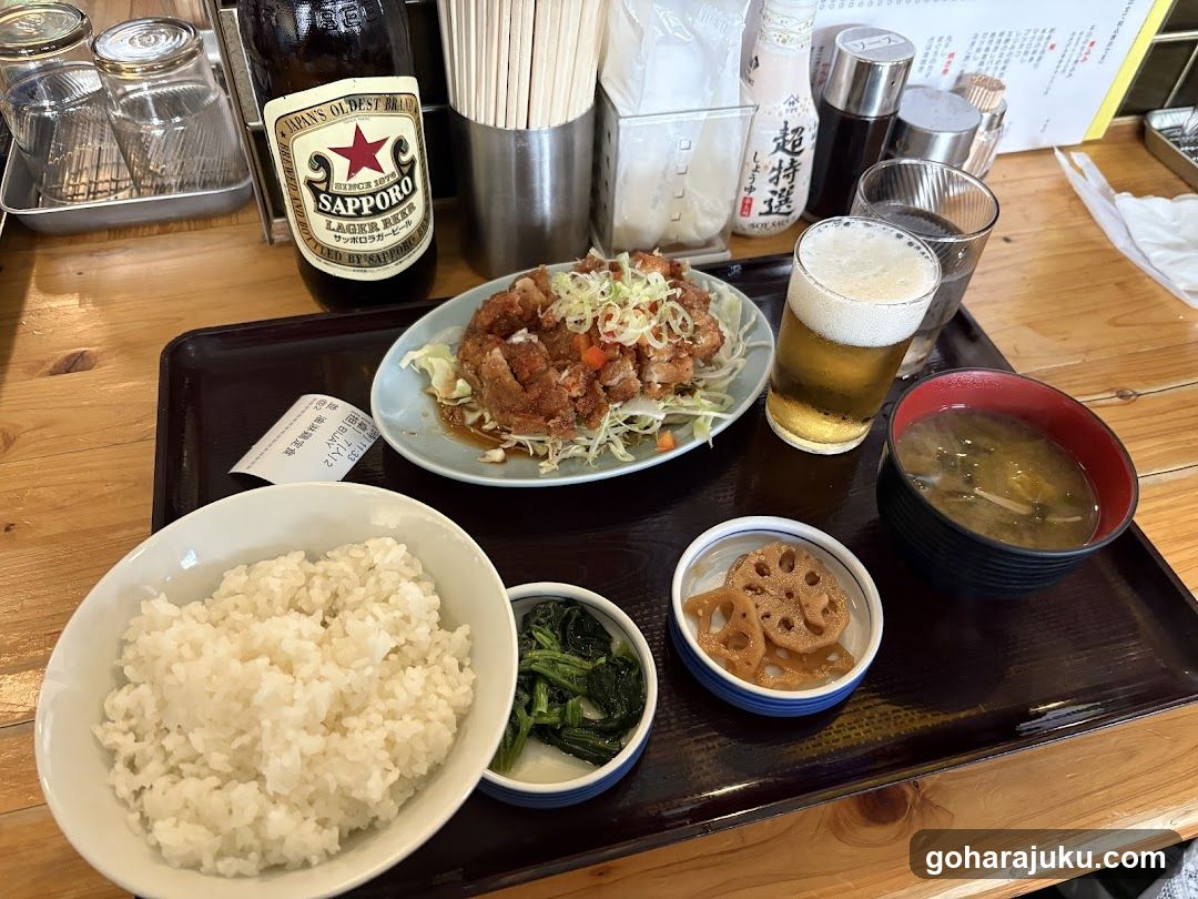 Sapporo Beer Meal with Side Dishes