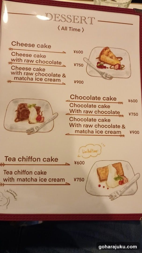 Dessert Menu