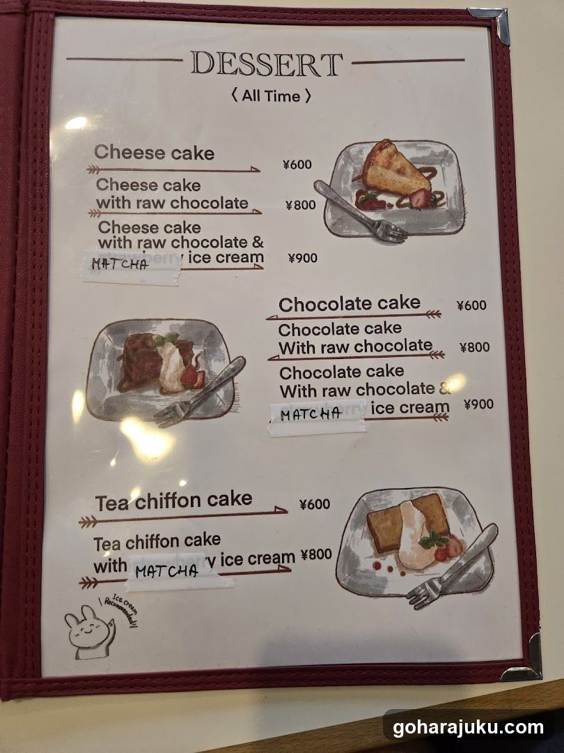 Dessert Menu