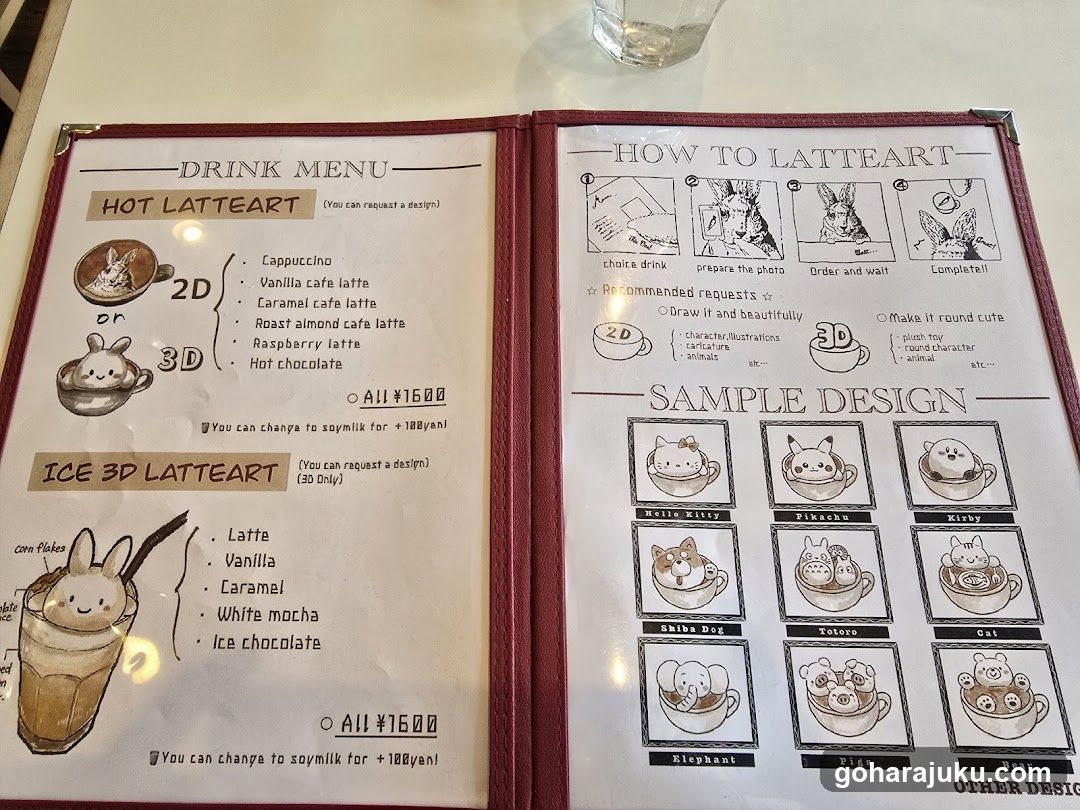 Latte Art Menu