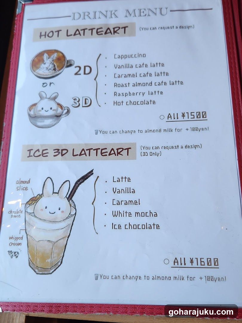 Drink Menu - Hot LatteArt & Ice 3D LatteArt