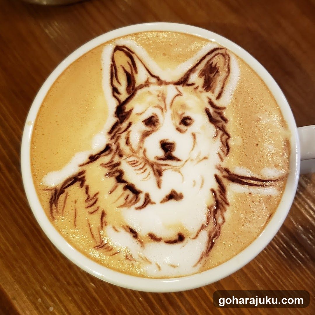 Latte Art Dog Portrait
