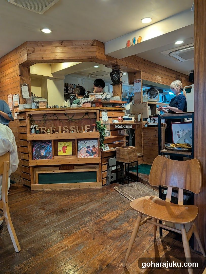 Interior of a cozy wooden cafe