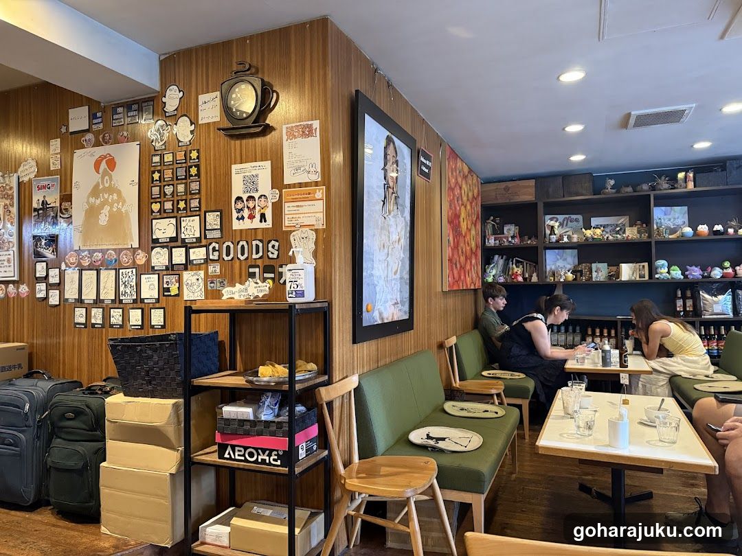Interior of a cozy cafe or shop with eclectic decor