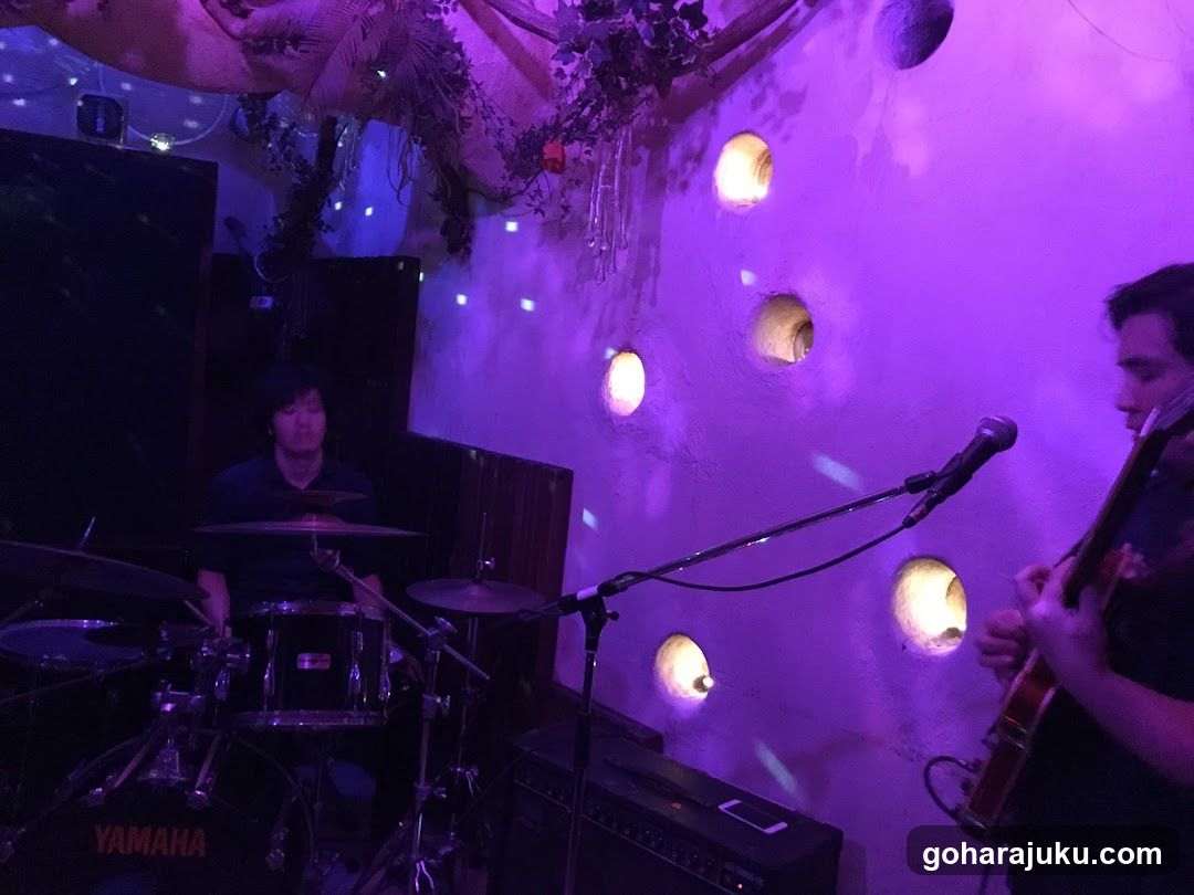 Live Music Performance in Purple-Lit Room