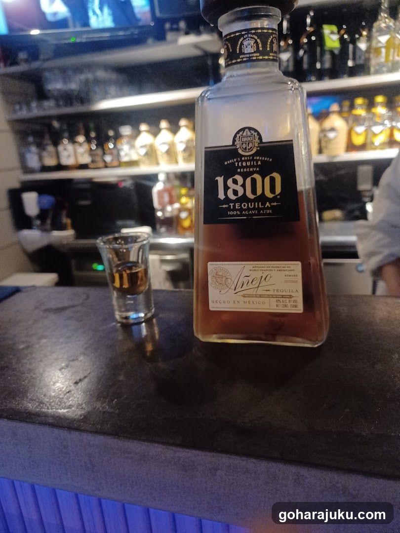 1800 Tequila Bottle on Bar Counter