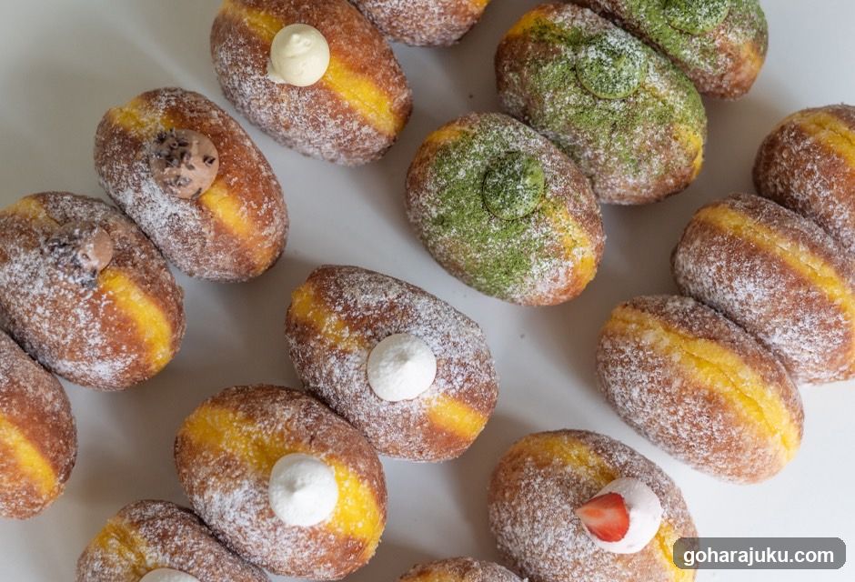 Assorted Donuts with Fillings and Toppings