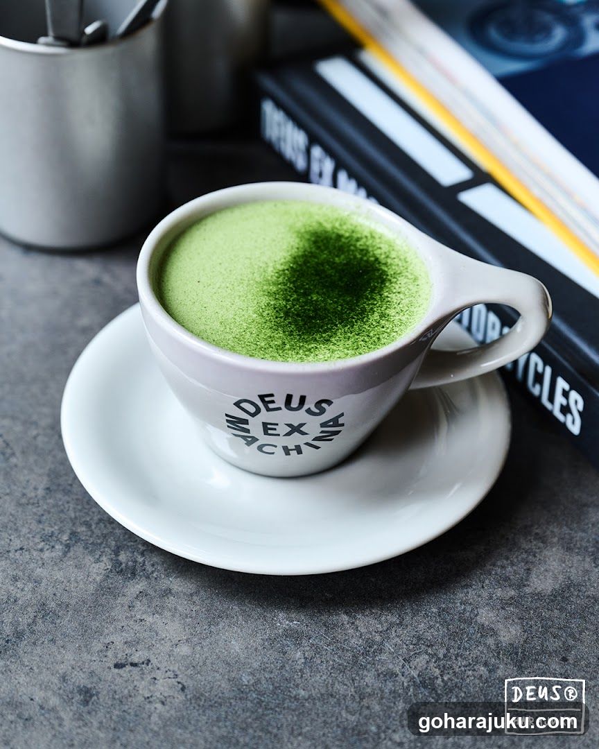 Matcha Latte in White Cup