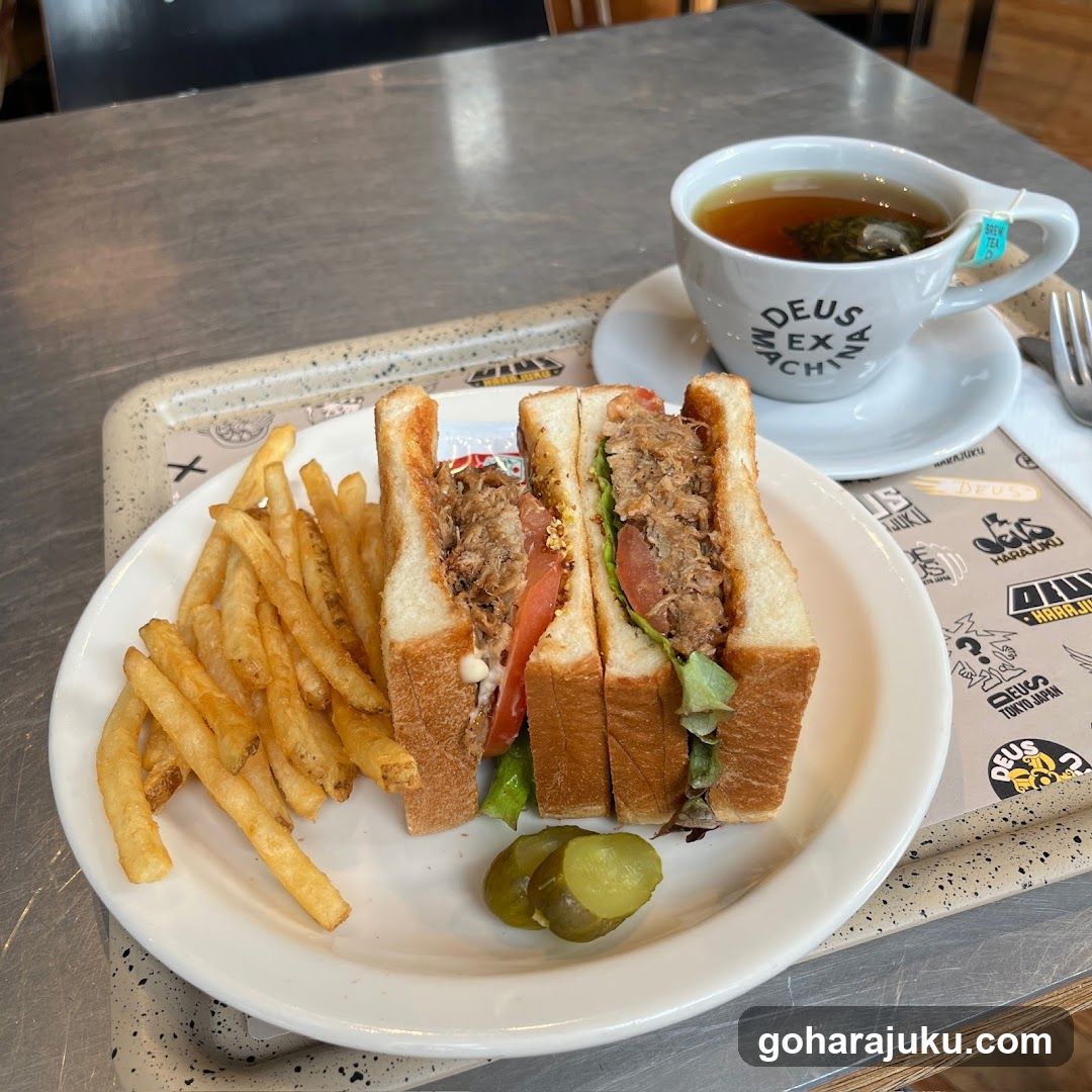 Tuna Sandwich Meal with Tea