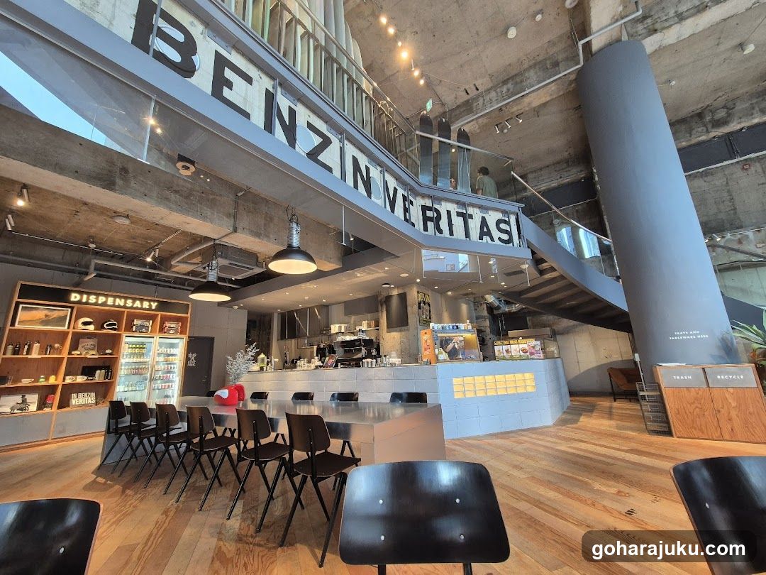 Interior of a modern coffee shop with industrial design