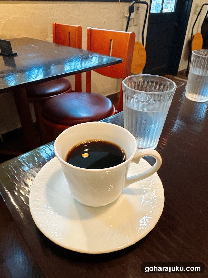 Coffee and Water on a Table
