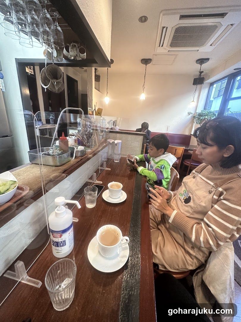 Coffee Shop Interior with Family