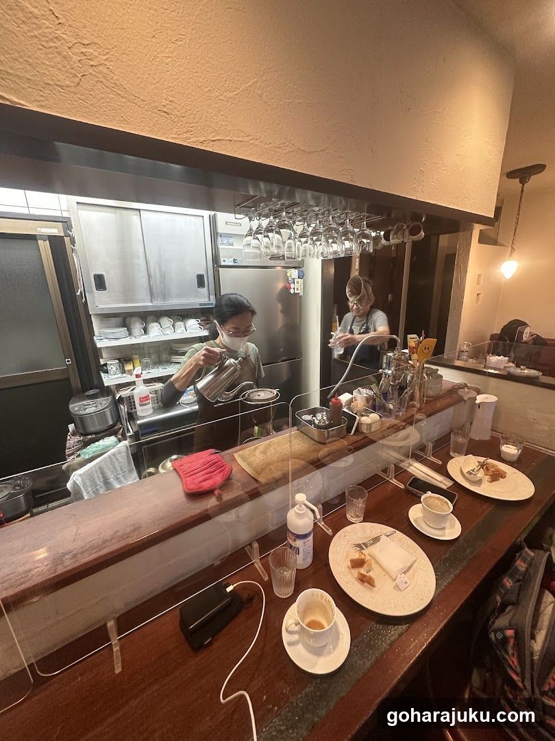 Coffee Shop Interior with Baristas at Work