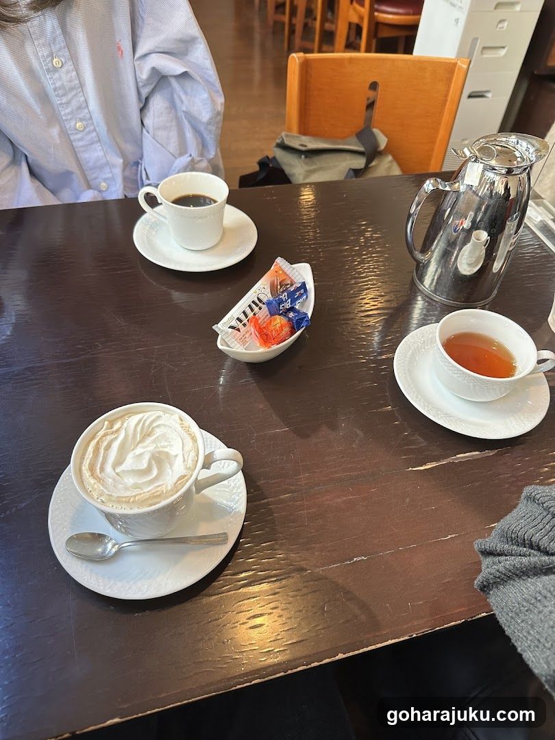 Coffee and Tea on a Wooden Table