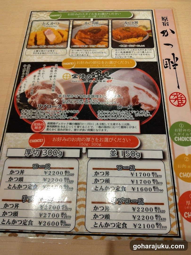 Japanese Restaurant Menu - Katsu & Pork Slices