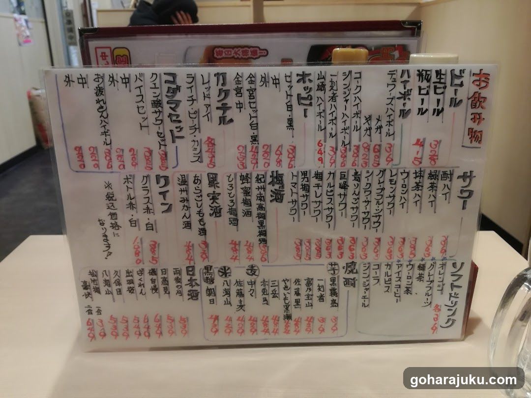 Japanese Drink Menu Board