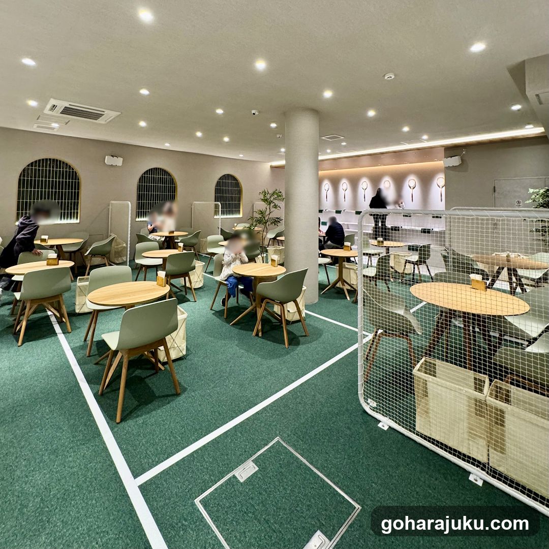 Indoor Seating Area with Green Carpeting
