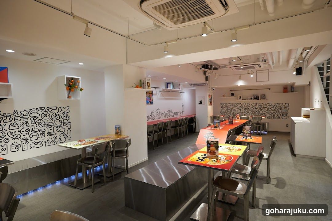 Restaurant Interior with Wall Art and Seating Areas