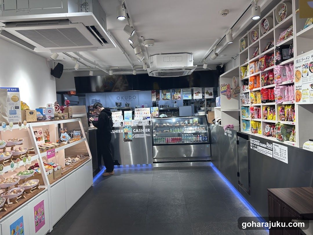 Interior of a convenience store or snack shop
