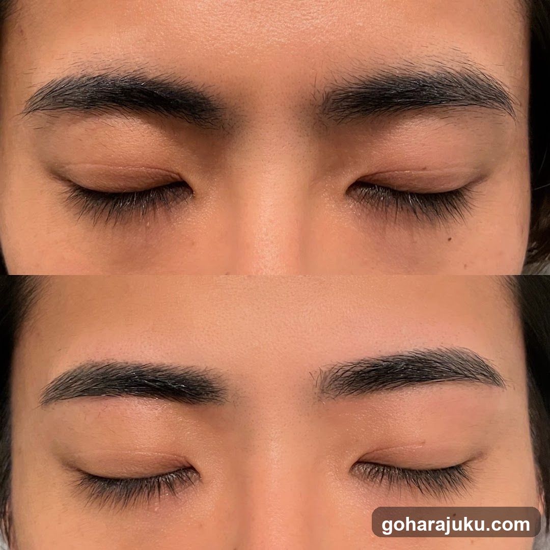 Eyebrow and Eye Close-up Comparison