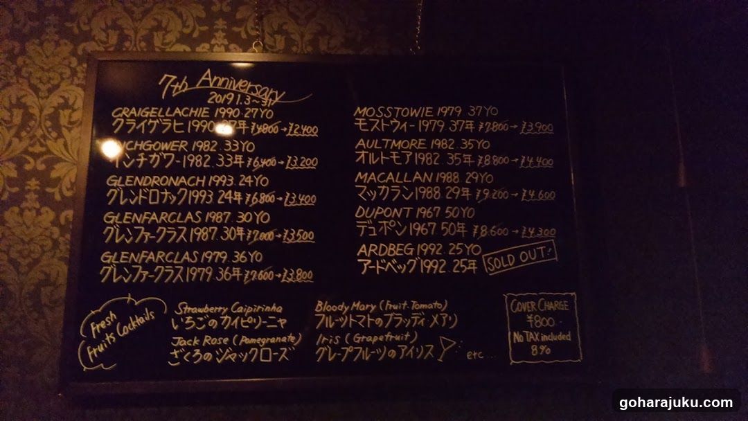 7th Anniversary Menu Board