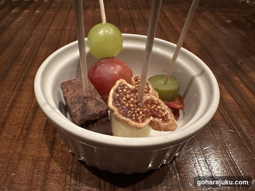 Fruit and Dessert Skewers in Small Bowl